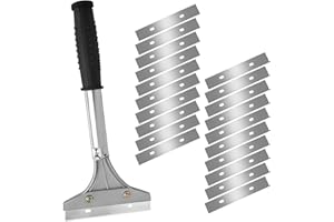 CERICAI Wallpaper Scraper, Heavy Duty Scraper Tool - 21PCS Scraper Tool Heavy Duty Wall Non Slip Soft Grip Scraper Tool, Scraper Removes Wallpaper, Vinyl Flooring, Tiles, Paint & More Comes with 20 Blades