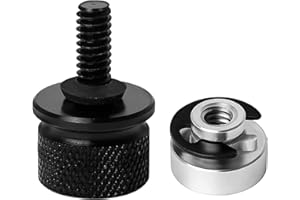 T TAKONE Harley Davidson Zubehör – 2 Sätze Motorrad Sitzschrauben aus Aluminium, mit C-Clips & Rändelschraube für eine sichere Motorrad Sitzbank Befestigung (Schwarz)
