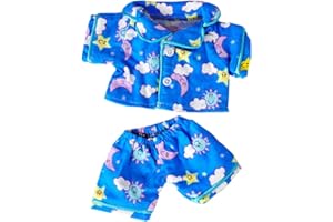 TEDDY MOUNTAIN Sunny Days Blue PJ's Teddy Bear Outfit (8")