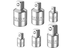 SKIWAX Set di 6 adattatori per chiavi a bussola, adattatore CR-V da 1/2" a 1/4", da 1/4" a 1/2", da 1/4" a 3/8", da 3/8" a 1/4", da 1/2" a 3/8", da 3/8" a 1/2", per chiavi a bussola