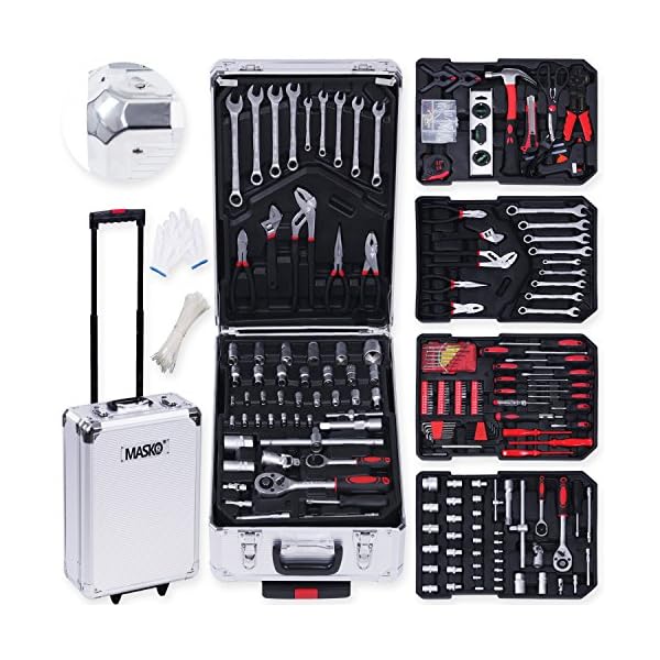 Masko® 969 tlg Werkzeugkoffer Werkzeugkasten Werkzeugkiste Werkzeug Trolley Profi 969 Teile Qualitätswerkzeug