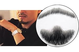 Remeehi Goatee Men's Beard Human Hair Lace Hand-Made Fake Facial Mustache Costume Pretend ZGRong