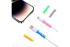 LUSOFIE 30 szt. ochraniaczy kabla do ładowarka, wielokrotnego użytku, spiralna ładowarka, ochraniacze na kabel silikonowy przewód oszczędzający tuleje, ochrona przed żuciem