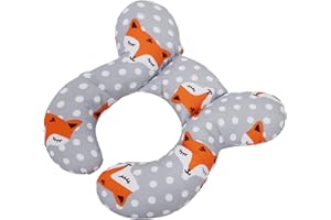 YJZQ Coussin de Cou Poussette bébé Oreille de Voyage Mignon Ours Support de Cou Protège la tête pour Sommeil dans Poussette 0 à 4 Ans