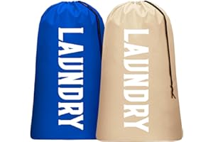 NIDOUL 2 Stück Groß Wäschesack für Waschmaschine, Maschinenwaschbar Reise Schmutzige Kleidung Organizer, Groß Wäschetasche Wäschebeutel Für Reise, Einfach in Einen Wäschekorb oder Korb Zu Passen, 61 x 92 cm