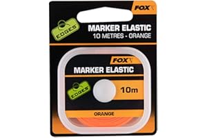 Fox Edges Marker Elastic Orange - Fil de 10 m pour la Pêche à la Carpe - Bouchon et Butoir de Ligne pour Montage