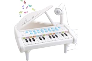 AMY & BENTON AmyBenton keyboard dla dzieci od 1 roku życia, dla dziewcząt, dzieci od 1 do 2 lat (24 przyciski, biały