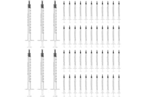 OIXEYA Siringhe Monouso 1ml (50 pezzi) | Siringa senza Ago, siringhe insulina | Atossiche | Latex-free | Sterili per Alimenti, Animali, Laboratori, insulina