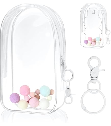 PVC Schutzhülle Für Plüschpuppen 15-17cm - Transparent Mit Pompon