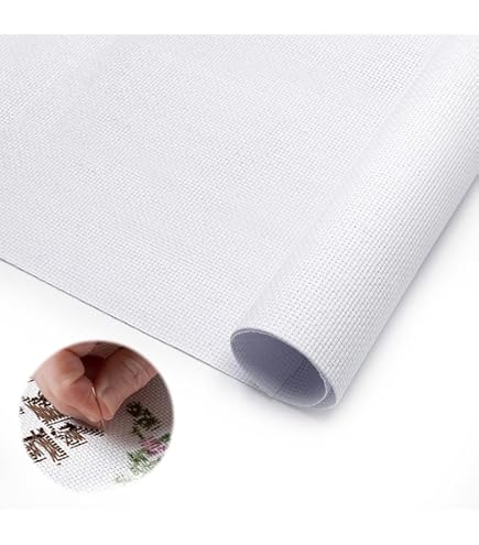 VOANZO Lot De 6 Tissus Point De Croix 11 Ct Blanc Et Noir - Aida Coton 30x45 Cm Pour Broderie Et Loisirs Créatifs