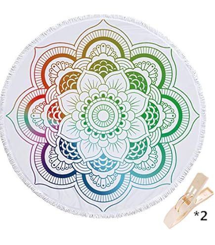 Mandala De Plage Portable Ronde 150 Cm Résistante Au Sable Super Légère