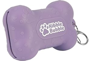 Kibble Bubble Pochette à friandises pour chien, petit sac de dressage en silicone, sac à goûter étanche pour animal domestique, os violet