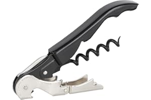 PULLTAP'S GENUINE Classic 500 Negro - Sacacorchos de camarero para uso profesional - Fabricado en España - Incluye doble palanca articulada, navaja cortacápsulas y abrebotellas