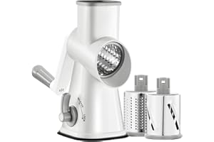 GDL Grattugia Formaggio, 3 in 1 Affettaverdure, Grattugia per Verdure Taglio Veloce, Tagliaverdure Manuale Risparmio di Tempo, Affettatrice Manuale Adatta per Verdura, Frutta, ECC.