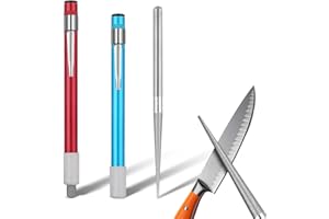 AHQIZFX 2 Stück Diamant Messerschärfer,Messerstahl Schleifstab,Tragbarer Diamant Schleifstift,Wetzstab Klein,Einziehbarem Schleifstein Schleifer,Messerschärfer Stab,Wetzstahl für Messer,für Jagd Küchenmesser