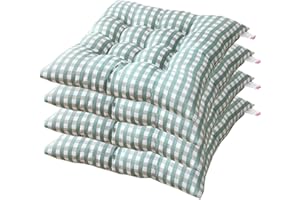 AGDLLYD Set de 4 Cojines de Asiento cojín de Silla 40x40x7cm para Interior y Exterior - Modelo 2019 - Muchos Colores - Acolchado Grueso/cojín de Suelo