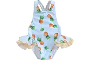 ESSECMBS Costume Intero Bambina Costume da Bagno Estivo per Bambini Senza Maniche Floreale Fiocco Neonata Costumi da Mare Neonata Bikini Bimba Tuta Spiaggia Neonata