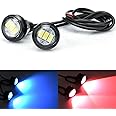 Pivalo 12W LED Eagle Eye Lamp 6000K Daytime Running Light Strobe Lamps with Flashing Handle Lights for Bikes Motorcycles Cars SUVs and Trucks (Red & Blue, Pack of 1)
