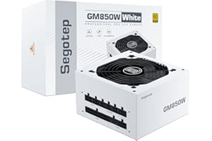 Segotep 850W Power Supply Fully Modular 80 Plus Gold Certified Gaming PSU with Silent 120mm Fan (White 850W Gold)