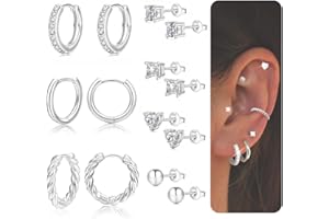 GEMAURA 3 Paar Ohrringe Gold Hypoallergen 14K Vergoldet Ohrstecker Gold Creolen Gold Klein Piercings Ohr Gold Stapelbar Gold Ohrringe Damen Set für mehrere ohrlöcher