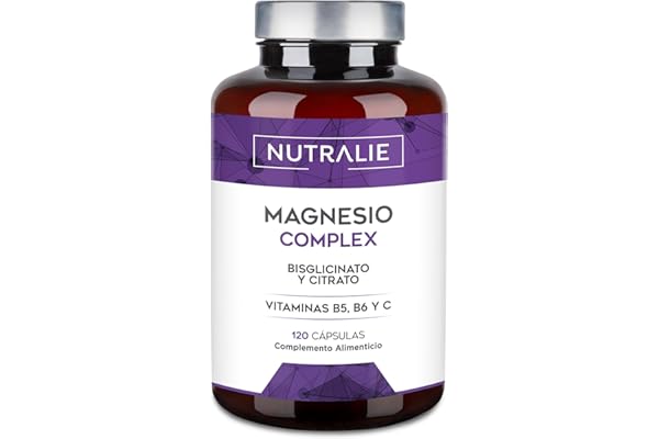 Citrato de Magnesio 1545mg + Magnesio Bisglicinato 600mg - Reduce Cansancio y Fatiga - Magnesium Complex Alta Biodisponibilidad - 120 Cápsulas Veganas Nutralie