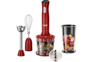 ‎RUSSELL HOBBS Russell Hobbs blender ręczny, 3w1, nasadka miksująca, pojemnik z ostrzem miksującym, pojemność pojemnika 0,5l, mieszanie, ubijanie, moc 500W, Desire 24700-56