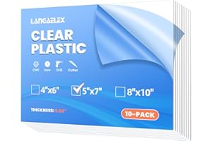 Langaelex 10er Profi Set 13x18cm Plexiglas Platten, 1mm ultra klares transparentes Plexiglasscheibe für das Ersatzglas von Fotorahmen, Projektausstellung, Malerei (5x7 Zoll)