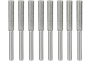 Nifocc 8 piezas de afilar ruedas de diamante, afilador de motosierra de diamante, lima piedra para motosierra metal, aleación de acero, jade gema piedra, talla cerámica, vidrio de 5/32 pulgadas, 4 mm