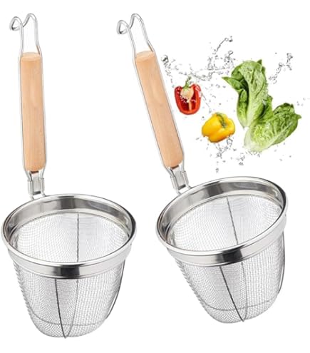 Mikinona Crochet De Casserole à Glisser à Travers Le Filet Hotpot Louche Panier Latéral Hot-pot Hot-pot Tamis En Acier Inoxydable