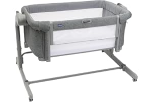 Chicco Next2Me Magic EVO Cuna Bebé Lado de la Cama, con Modo Mecedora, Inclinable, Barandilla Abatible, Altura Ajustable, 4 Ruedas, Colchón y Bolsa de Viaje Incluidos, Gris Oscuro