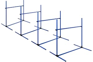 FIVMEN Set di 4 aste da slalom per cani, in plastica, regolabili in altezza, per hobby, cavallo, ostacoli con borsa per il trasporto per cani, blu