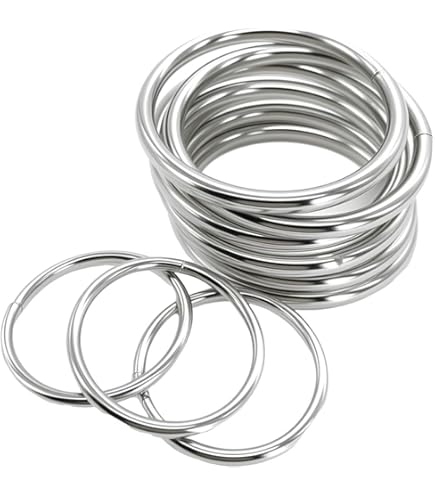Teaaha Pack of 8 Metal Rings for Crafts, 8 cm Decoration Rings Silver for Crafts, Flower Hoop, Wedding Wreath, Decoration, Dream Catcher, DIY Table
