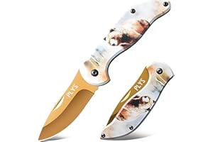 Plys Coltello tascabile piccolo coltello pieghevole coltello da esterno per taglio corda modello orso bruno