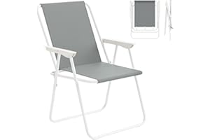 ‎WOLTU WOLTU Folding Camping Chair, Lightweight for Outdoor, Fishing Chair with Armrests, Beach Chair, Folding Stool for Camping, Beach, Garden, Patio, Dark Grey