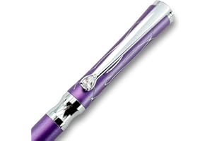 LACHIEVA LUX Stylo à bille de luxe pour femmes avec cristal élégant et recharges de fabrication allemande - Violet