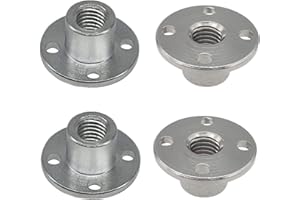 DAIER 4Pcs M6 Flange Coupling Connector, Threaded Shaft Gear Motor Flange Nut DIY Coupling Screw Guide Shaft Support for The Motor