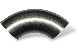 WELDRACINGPARTS Codo de soldadura 90 grados de acero inoxidable 304L tuberia sanitario 43mmx1,5mm radio 65mm