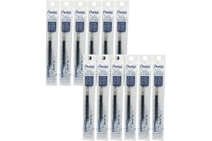 Pentel - Recambio Energel retráctil con punta de bola. Escritura en color azul oscuro - Pack de 12