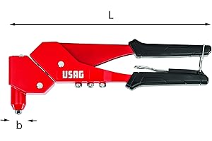 USAG U09950006 Rivettatrice con Testa orientabile a 360°, Rosso