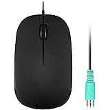 Perixx PERIMICE-201PII B, Wired PS2 Optical Mouse - 3 Button - 1000dpi Resolution - 1.8m Cable - Black