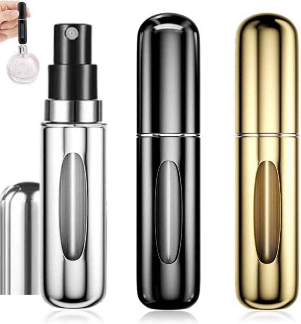 3 PCS 5ML Atomizador Perfume Recargable, Mini botella rociadora portátil, Pulverizador colonia recargable, perfume miniatura sin fugas, frasco. Ideal para salir de noche, viajar, fiestas, citas.