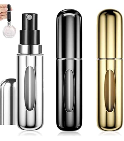 Set di 12 flaconi da viaggio per profumo con 6 mini flaconi spray da 10 ml, pipette e pompe di trasferimento, bottiglie da viaggio in plastica portatili, ricaricabili, atomizzatore per profumo per