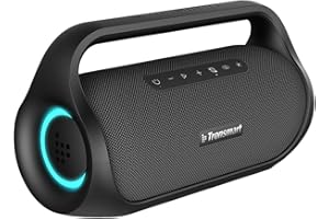 Tronsmart Bluetooth Speaker, 50W Party Speaker, Bluetooth 5.3, Beat-driven Light Show, Stereo Sound, 8000mAh Battery with Power Bank, IPX6 Waterproof, NFC, TF Card, AUX, Outdoor Speaker