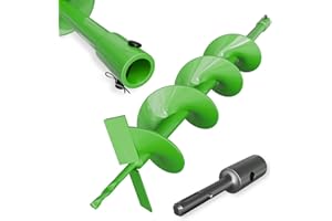 ZENIX Gartenbohrer Erdbohrer für Bohrer 120mm×800mm mit Sicherungsbolzen & Adapter,Mit normaler Bohrmaschine nutzbar, Erdbohrer für Pfahlbohrer Brunnenbohrer Aushubarbeiten, Zaunbau und Garten.