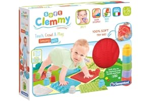 Clementoni | Soft Clemmy – Touch & Play pour Bébés 6-36 m| Tapis Sensoriel | 4 Dalles Texturées + 8 Blocs Souples | Développement Sensoriel et Motricité Fine | Lavable à 30°C | Jouet Premier Âge