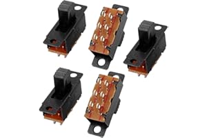 UXCELL Sourcingmap 5 szt. DPDT 2 pozycje 6 zacisków panel poziomy przełącznik przesuwny