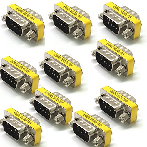 10 x Gender Changer 9 pol Stecker Seriell Adapter RS232 Male 9-pol Com D-Sub DB9