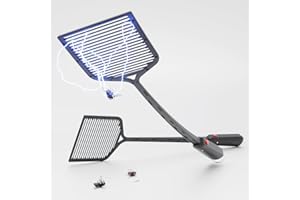 greate 2X Acchiappamosche Elettrico Incl. Batterie - Acchiappamosche Elettrico Contro Mosche, Zanzara, Mosquito & Altro - Trappola Per Zanzare, Elettro Insetticida, Spazzatrice Per Zanzare