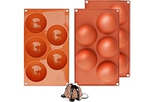 YOUYIKE 3 Pezzi Stampi a Cupola di Semisfera, 5 Cavità Stampo in Silicone, Stampi per Cioccolatini per i Tuoi Dessert al Cioccolato, Bomba Gelato, Fondente, Caramelle, Biscotti, Gelatina(diametro 8 cm)