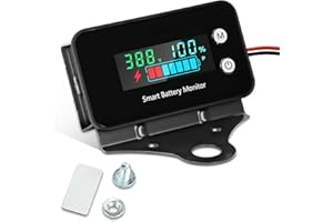 diymore 12V Battery Monitor, DC 12V - 72V Battery Indicator Meter Waterproof IPX7, Voltage & Capacity Indicator for Car, RV, Marine,Motorcycle Battery Monitor,With Temperature and Alarm Function
